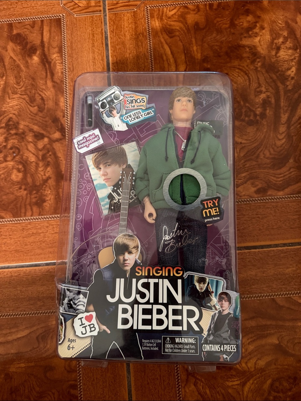 Justin Bieber Singing Doll with Green Hoodie and Black Pants